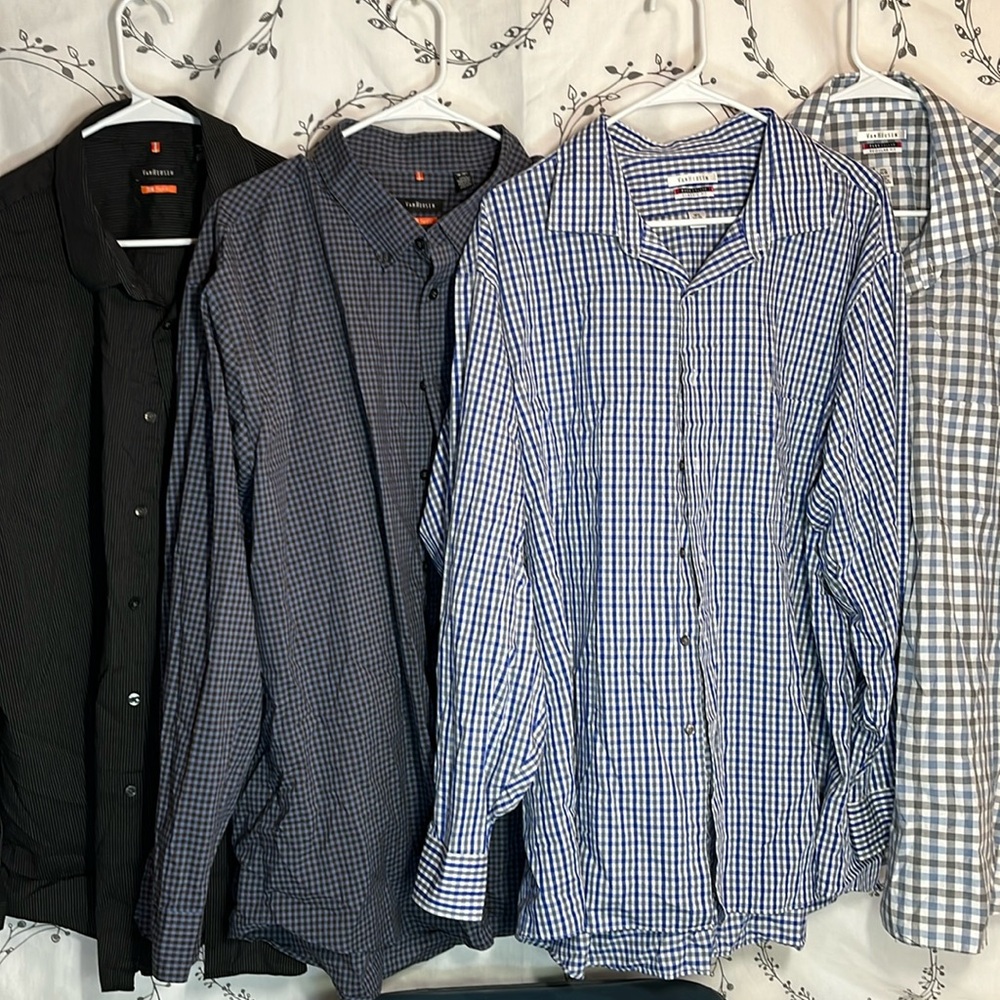 4 - Van Heusen Men’s Button Up Shirts - sz 18 - 18 1/2